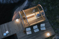 Thumbnail for Premium Canadian Red Cedar Barrel Sauna with panoramic window: 2 person