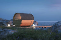 Thumbnail for Premium Canadian Red Cedar Barrel Sauna with panoramic window: 2 person