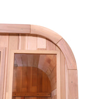 Thumbnail for Panoramic Red Cedar Barrel Sauna - 2 Person Outdoor Sauna with Stainless Steel Heater