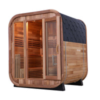 Thumbnail for Panoramic Red Cedar Barrel Sauna - 2 Person Outdoor Sauna with Stainless Steel Heater
