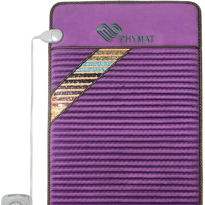 PHYMAT Amethyst + Multi-Crystal Far-Infrared Heating Mat: Purple Vegan Suede - Extra-Wide 70"x31"