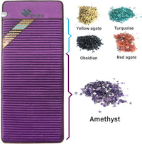 Thumbnail for Amethyst + Multi-Crystal Far-Infrared Heating Mat: Purple Vegan Suede - Extra-Wide 70