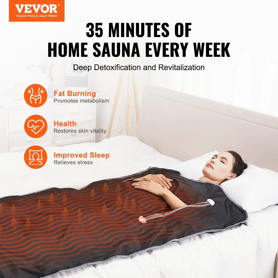 Far-Infrared Sauna Blanket for Detoxification — Hand-Zip Openings (Full-Body)