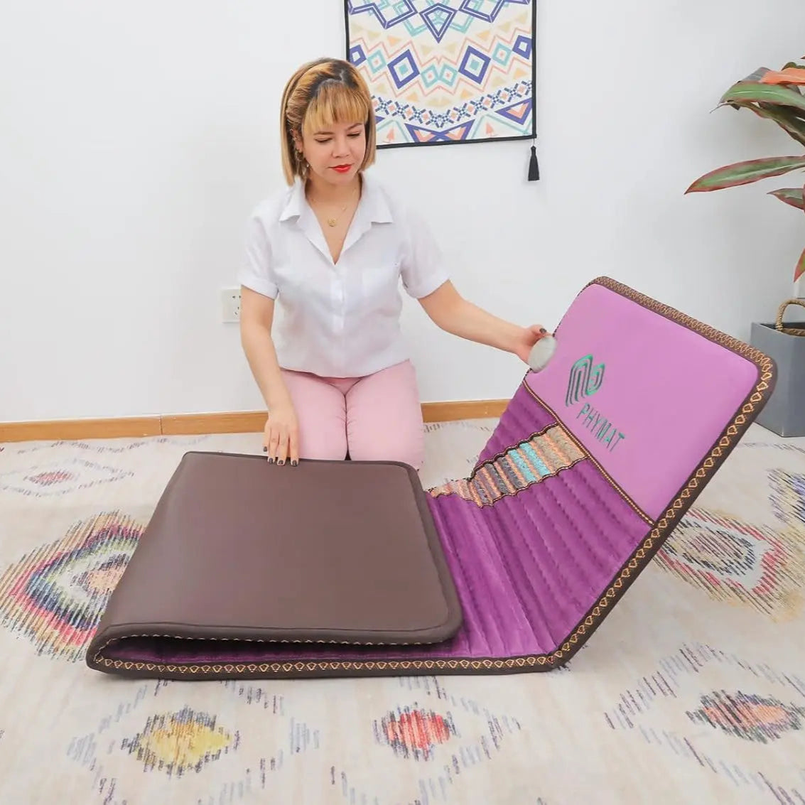 PHYMAT Amethyst + Multi-Crystal Far-Infrared Heating Mat: Folded for Storage