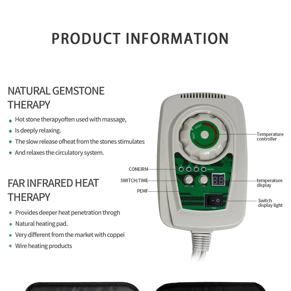 Chair Size Far-Infrared Therapy Mat with PEMF - Controller